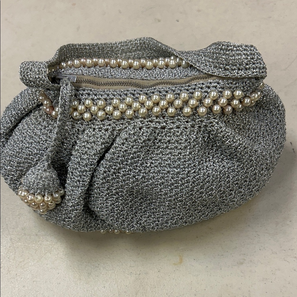 Unique Vintage Silver Beaded Clutch purse from early 1900’s